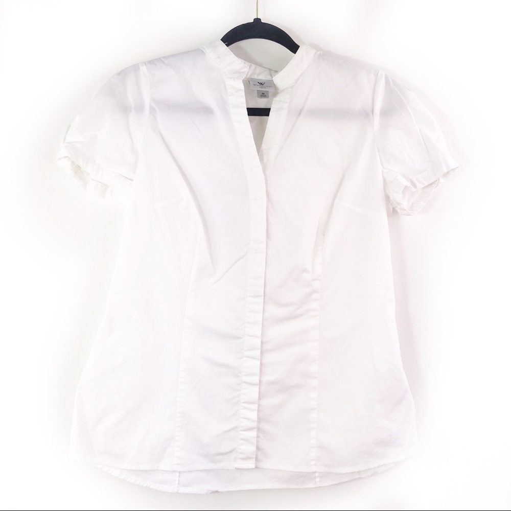 Worthington Basic White Hidden Button Down Top 434